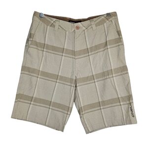 O'Neill Men's Plaid Khaki Casual Chino Shorts Surfwear, Skater, Y2K Size 32
